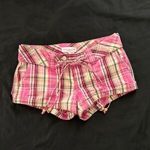 Abercrombie & Fitch Pink Plaid Cargo Shorts